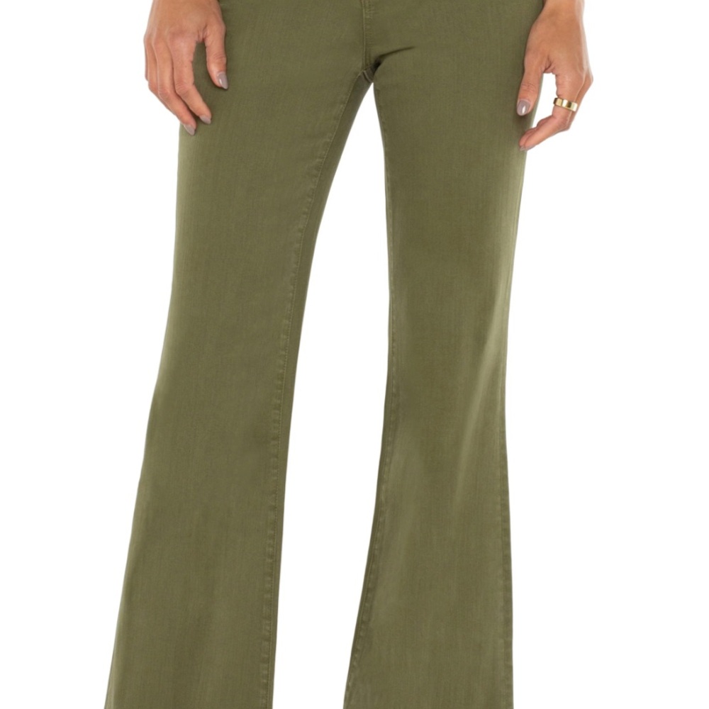 Liverpool Green Flare Wide Leg Jeans High-Rise